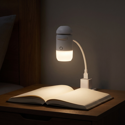 Warm night light mode lighting a book